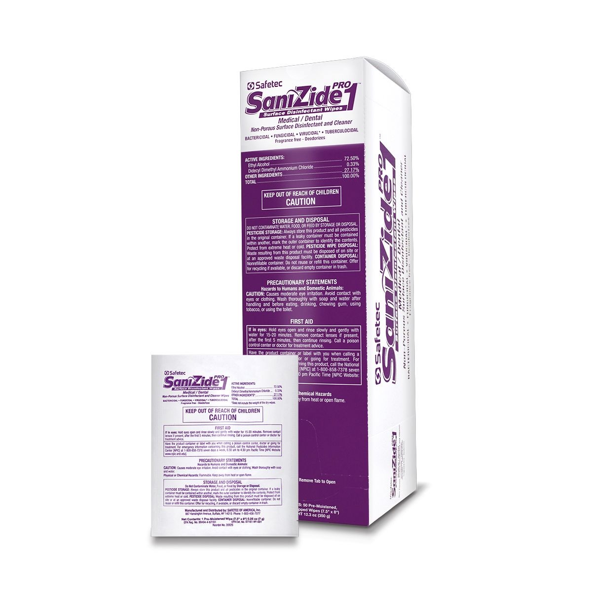 SaniZide Pro 1 Wipes 50 ct. Box - Disinfectant Spray